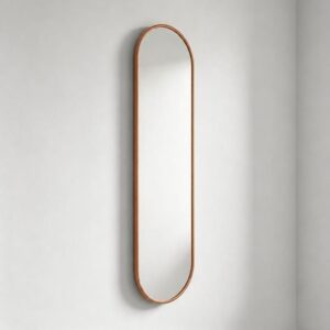 Non-illuminated Oblong Mirror in Polished Copper