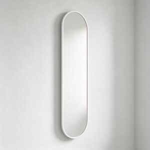 Non-illuminated Oblong Mirror in Matt White