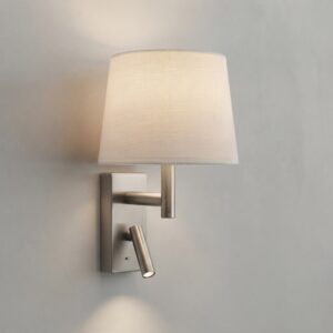 Elbow Wall Light with LED Reading Light in Satin Nickel
