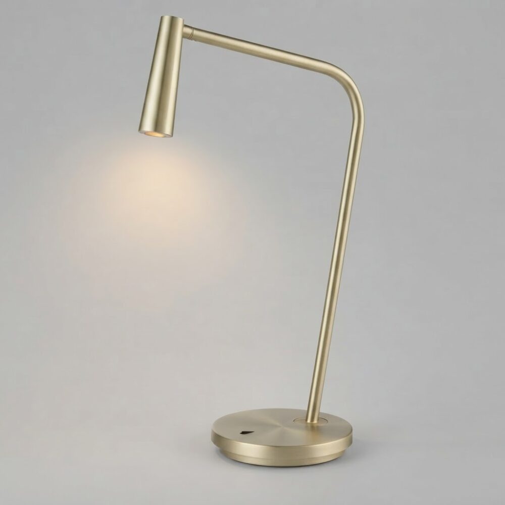 Candle LED Desk Lamp in Matt Gold