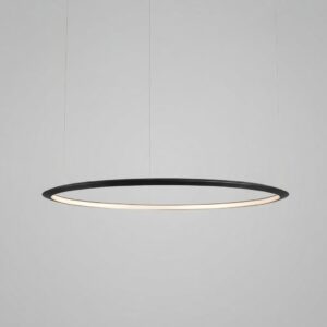 Circle LED Pendant with Inward Emission in Black