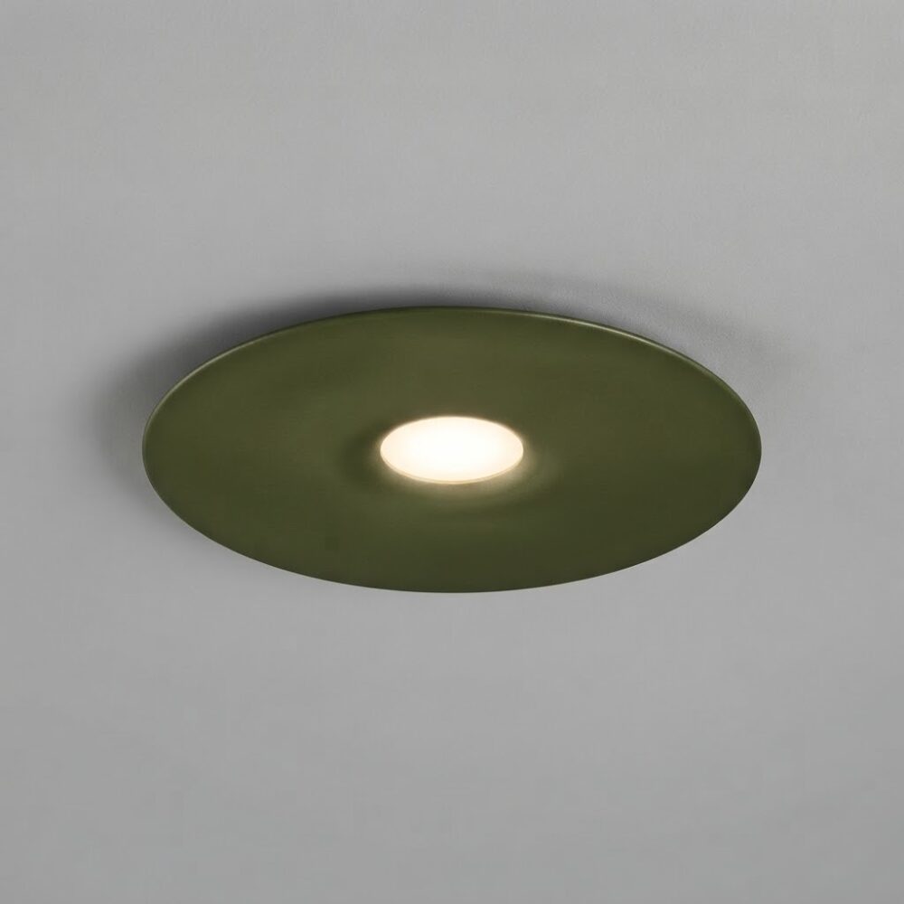 Dish LED Ceiling Light in Olive Green