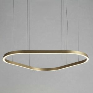 Triangle LED Pendant With Downward Emission in Matt Gold