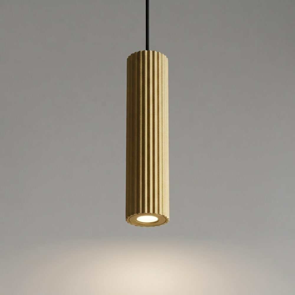 Ridge LED Pendant in Matt Gold