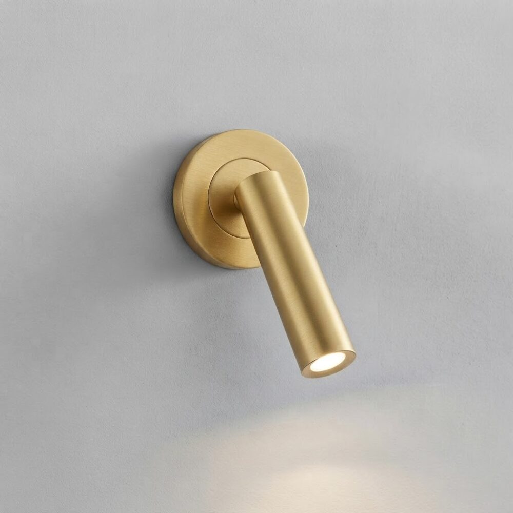 Small Candle LED Reading Light in Matt Gold