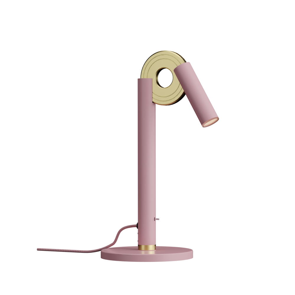 Paris Desk Lamp in Light Pink and Satin Brass