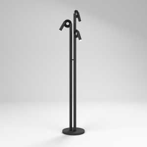 Paris Floor Lamp in Super Matt Black and Gloss Black