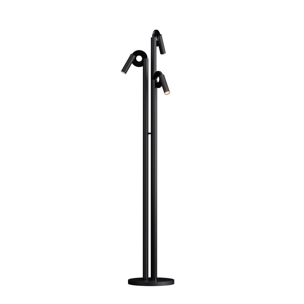 Paris Floor Lamp in Super Matt Black and Gloss Black