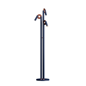 Paris Floor Lamp in Cobalt Blue and Satin Copper