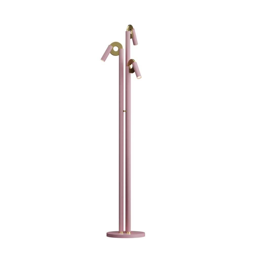 Paris Floor Lamp in Light Pink and Satin Brass