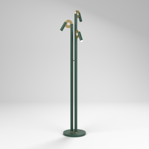 Paris Floor Lamp in Moss Green and Satin Brass