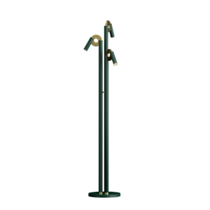 Paris Floor Lamp in Moss Green and Satin Brass