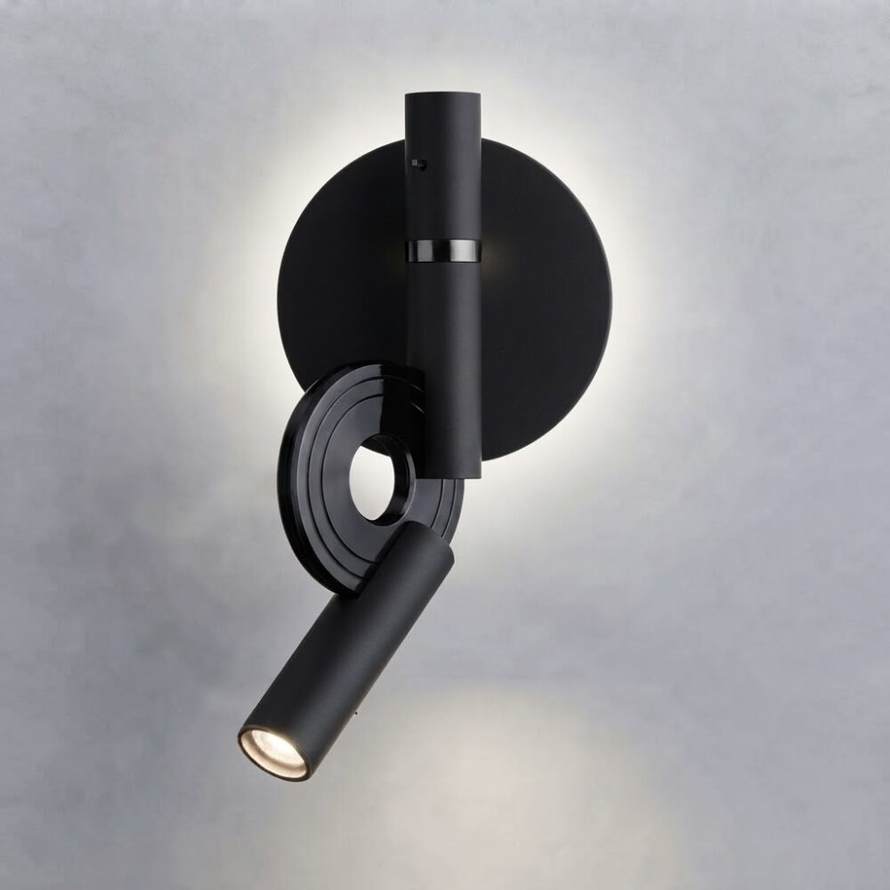 Paris LED Reading Light in Super Matt Black and Gloss Black