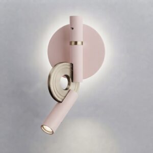 Paris LED Reading Light in Light Pink and Satin Brass