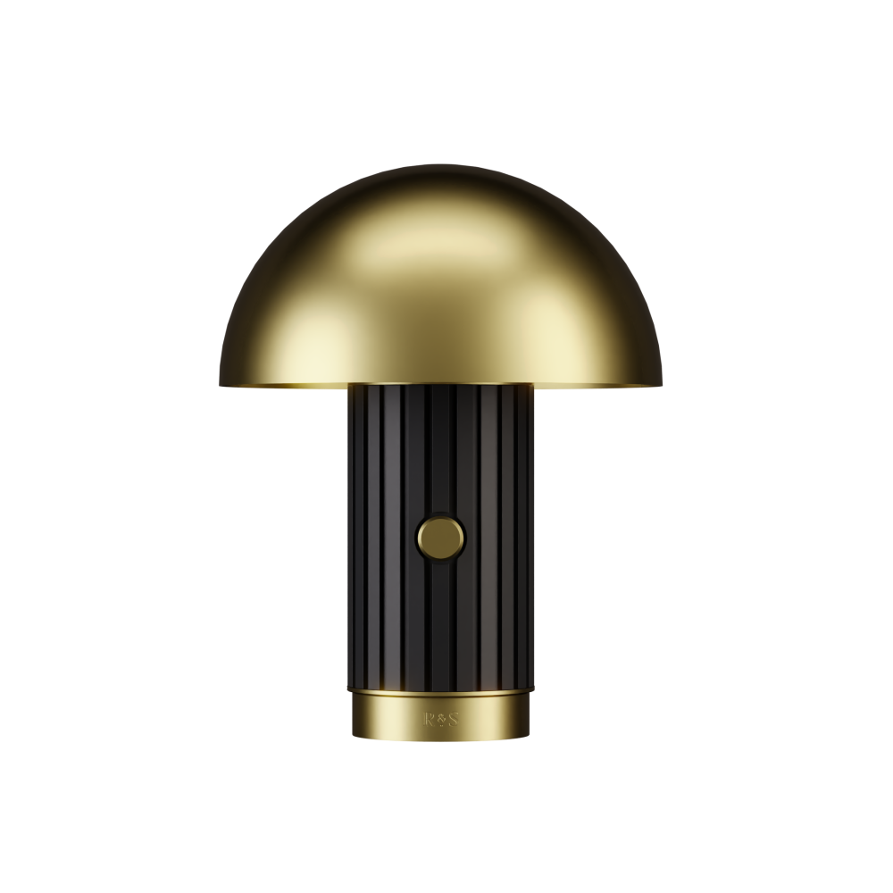 Phi Table Lamp in Matt Black and Satin Brass