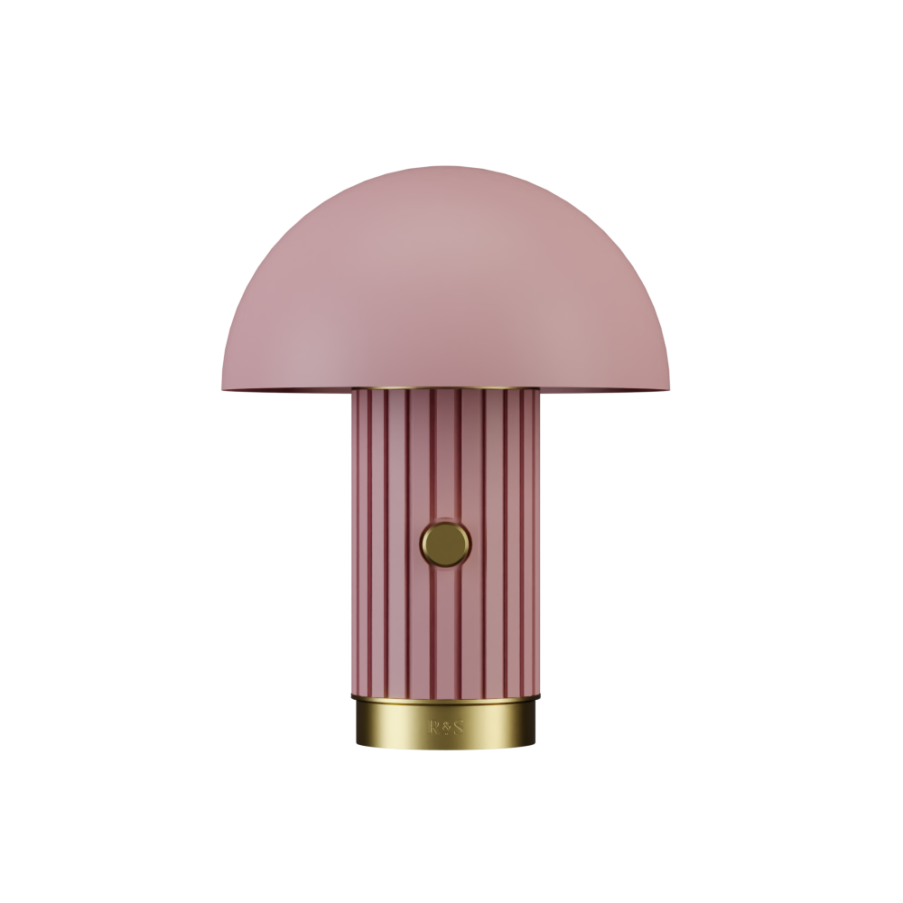 Phi Table Lamp in Light Pink and Satin Brass