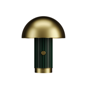 Phi Table Lamp in Moss Green and Satin Brass