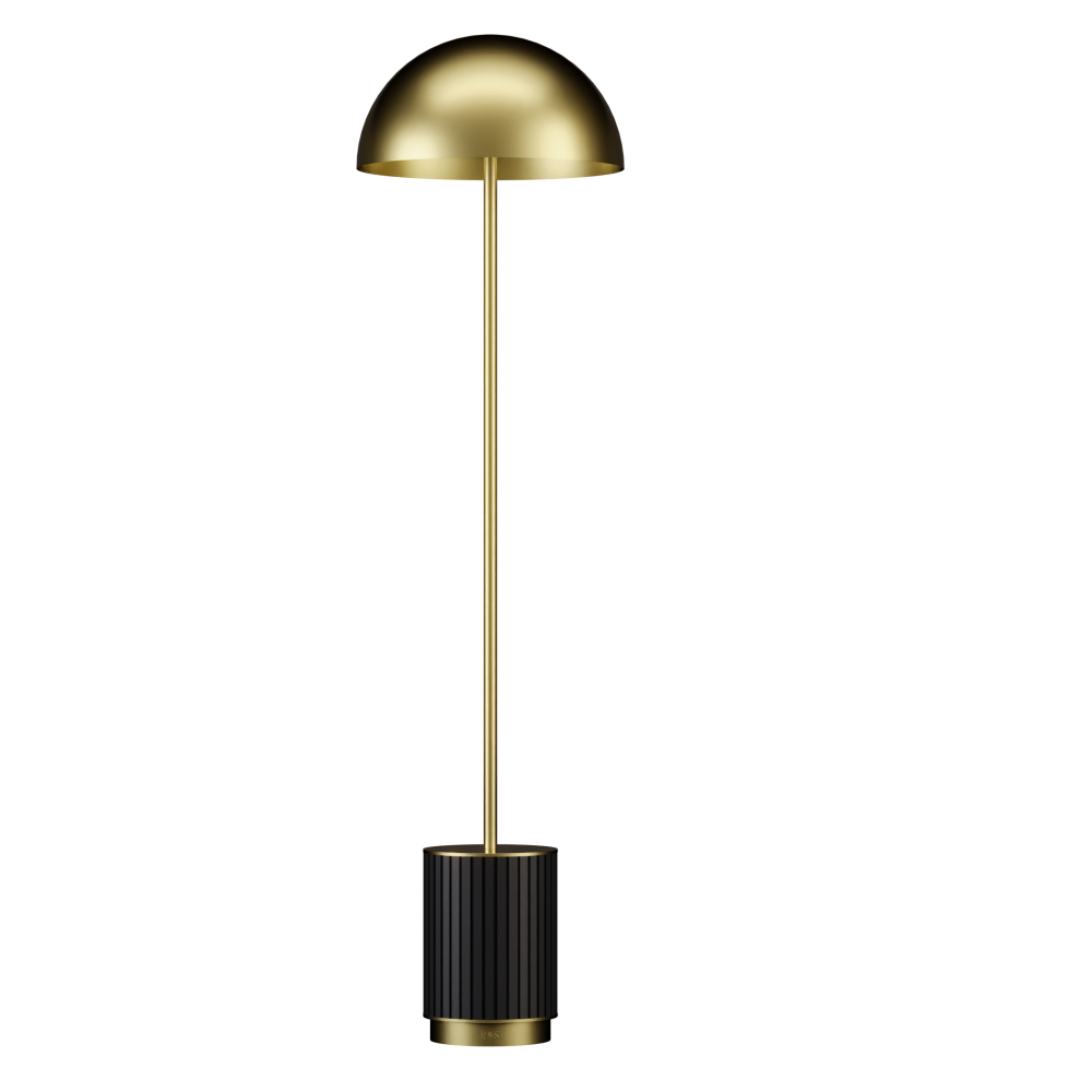 Phi Floor Lamp in Matt Black and Satin Brass