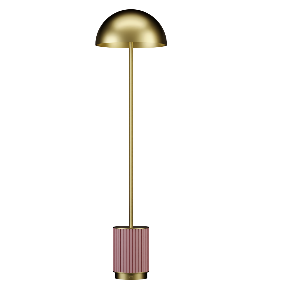 Phi Floor Lamp in Light Pink and Satin Brass