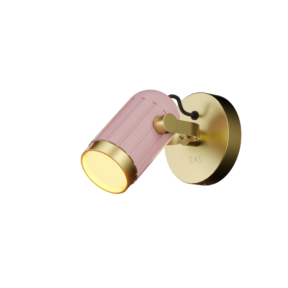Phi Spotlight in Light Pink and Satin Brass