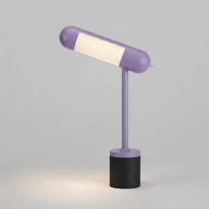 Hudson LED Desk Lamp in Pastel Violet and Textured Black