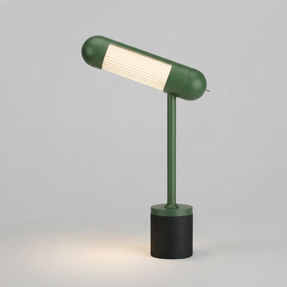 Hudson LED Desk Lamp in Fern Green and Textured Black