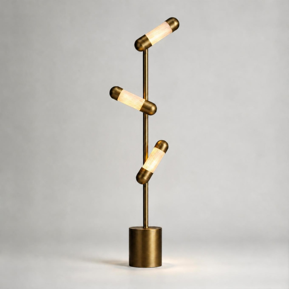 Hudson LED Floor Lamp in Burnished Brass