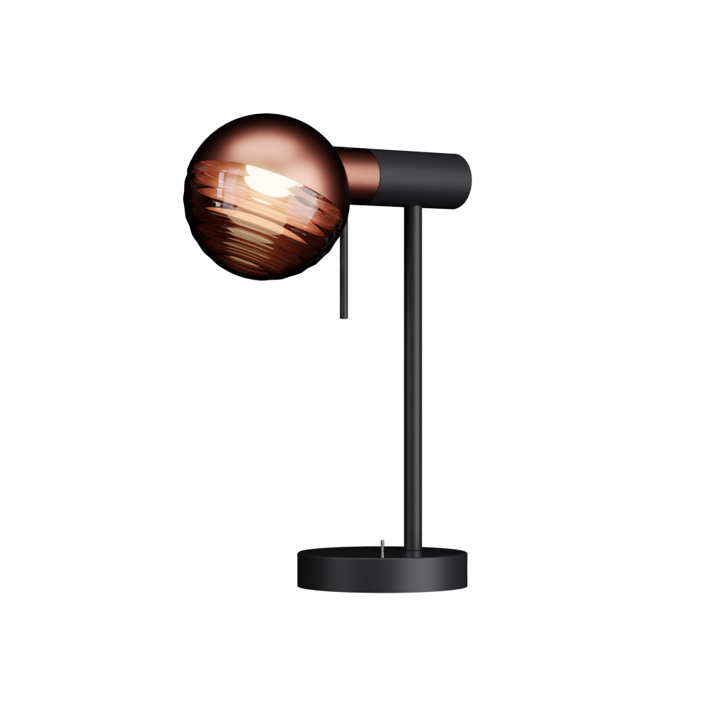 Jules Desk Lamp in Super Matt Black and Satin Copper