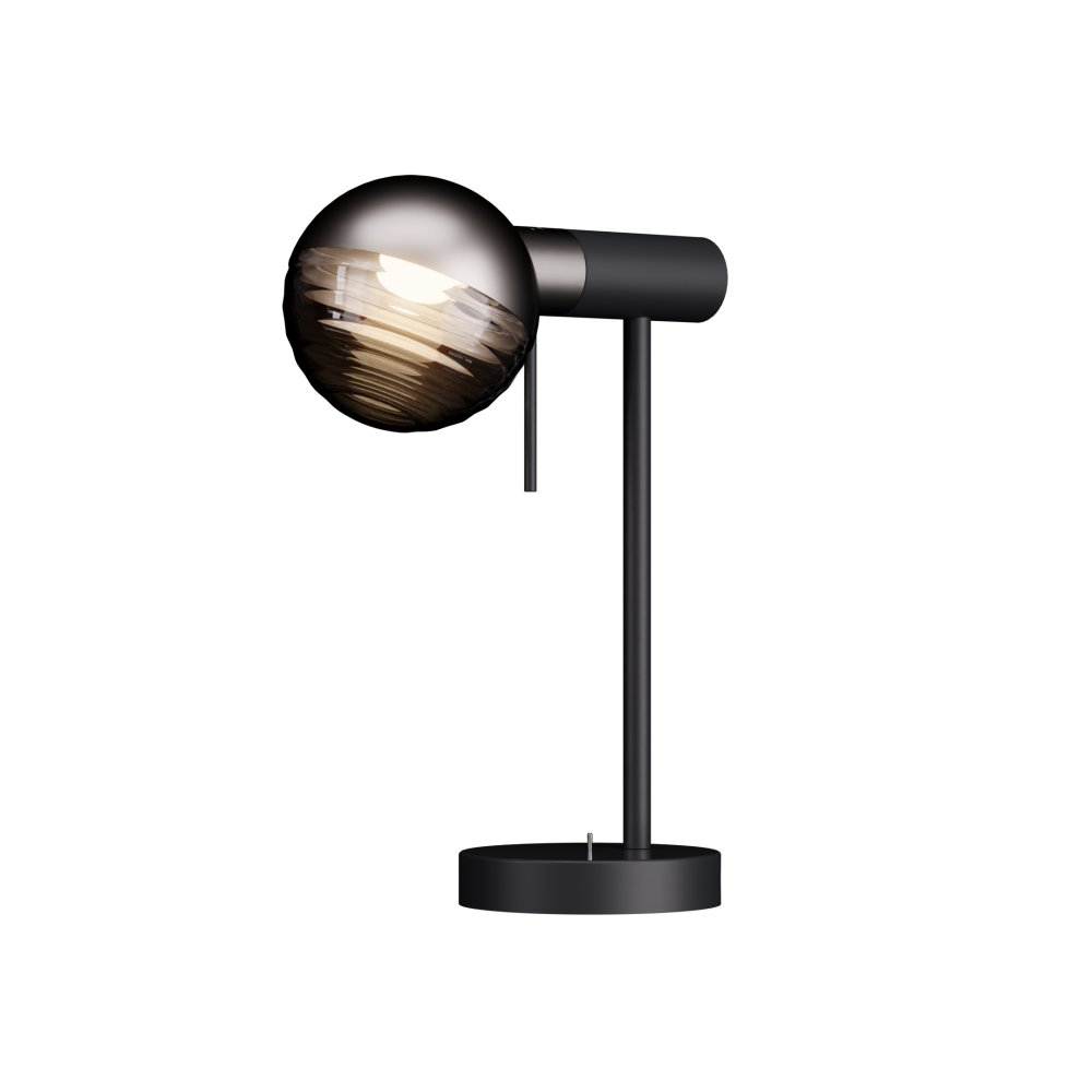 Jules Desk Lamp in Super Matt Black and Satin Nickel
