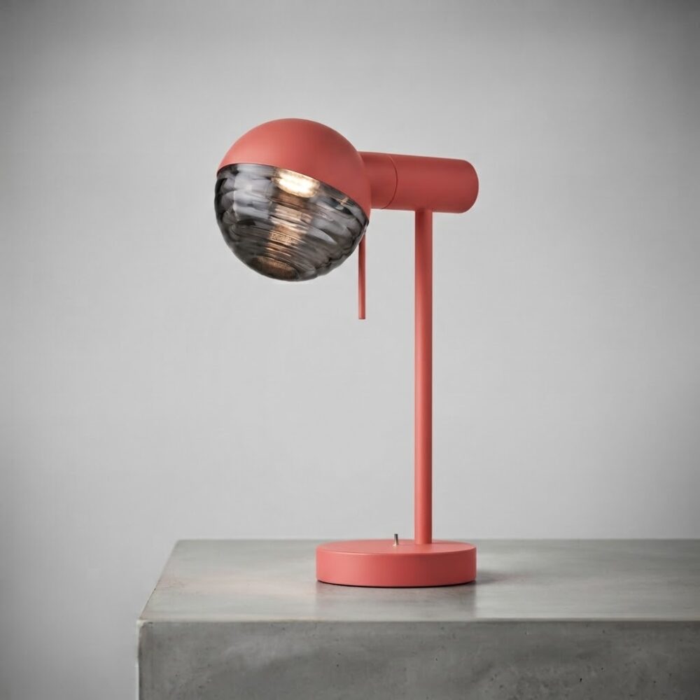 Jules Desk Lamp in Coral Red