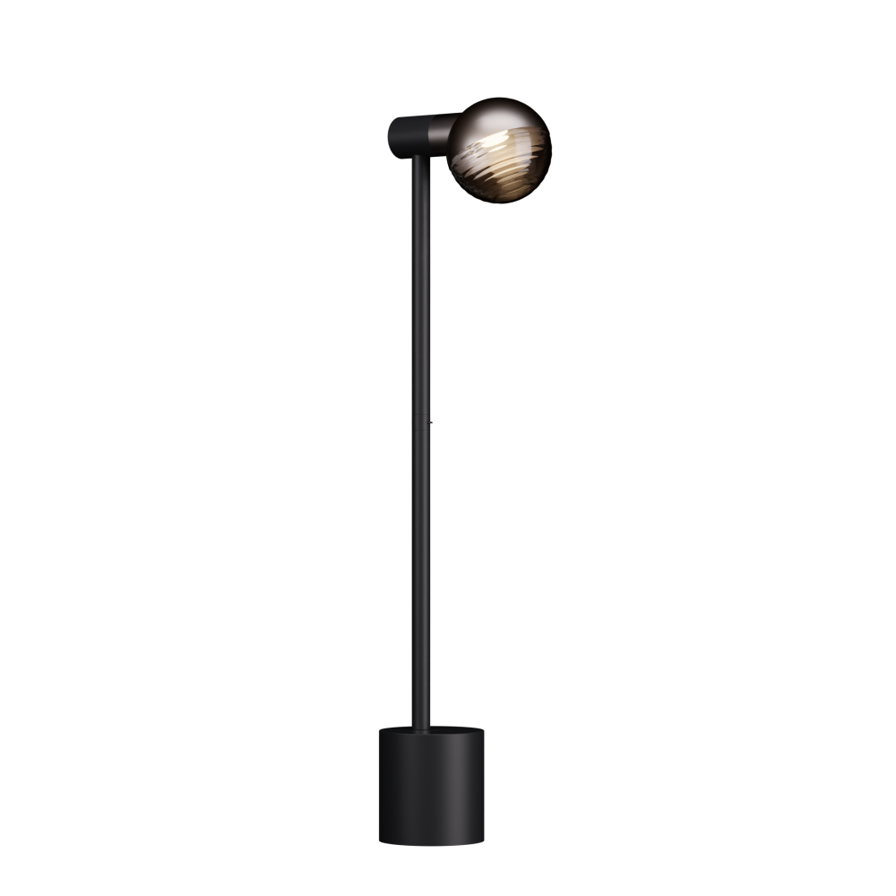Jules Floor Lamp in Super Matt Black and Satin Nickel