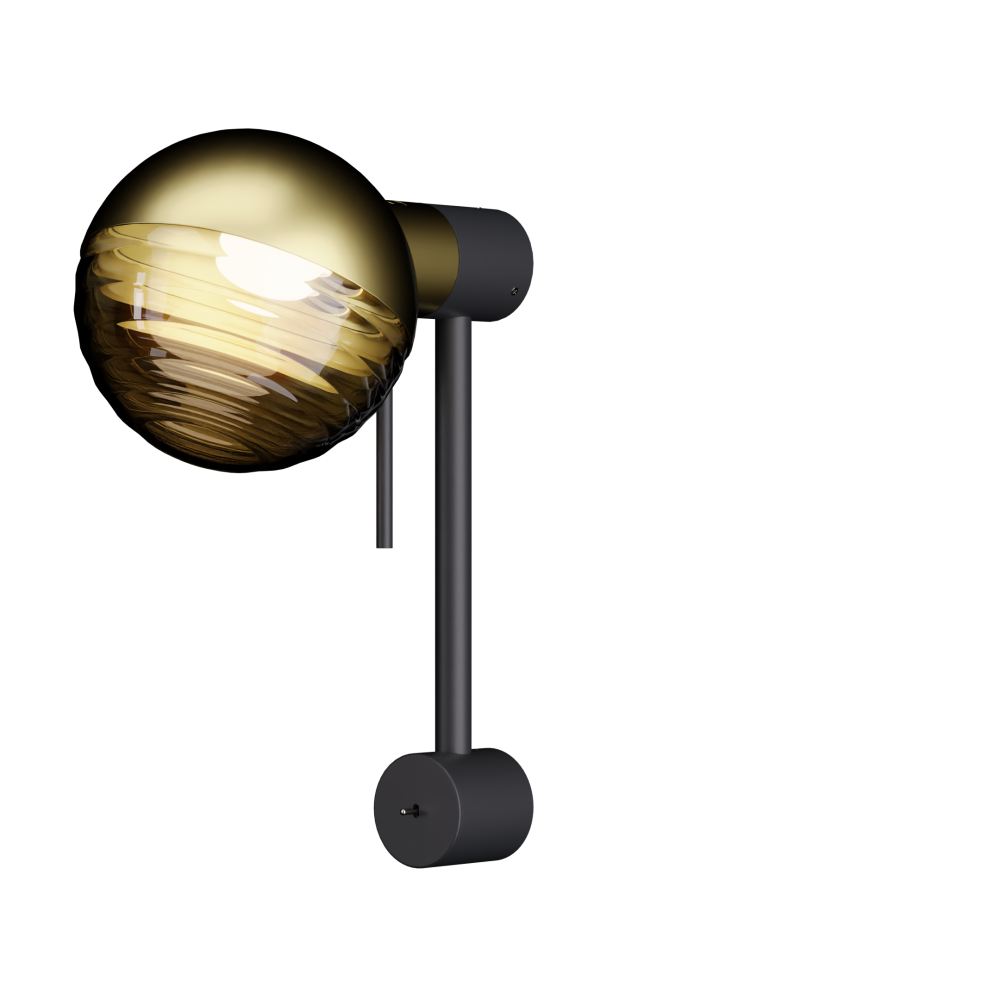 Jules Wall Light in Super Matt Black and Satin Brass