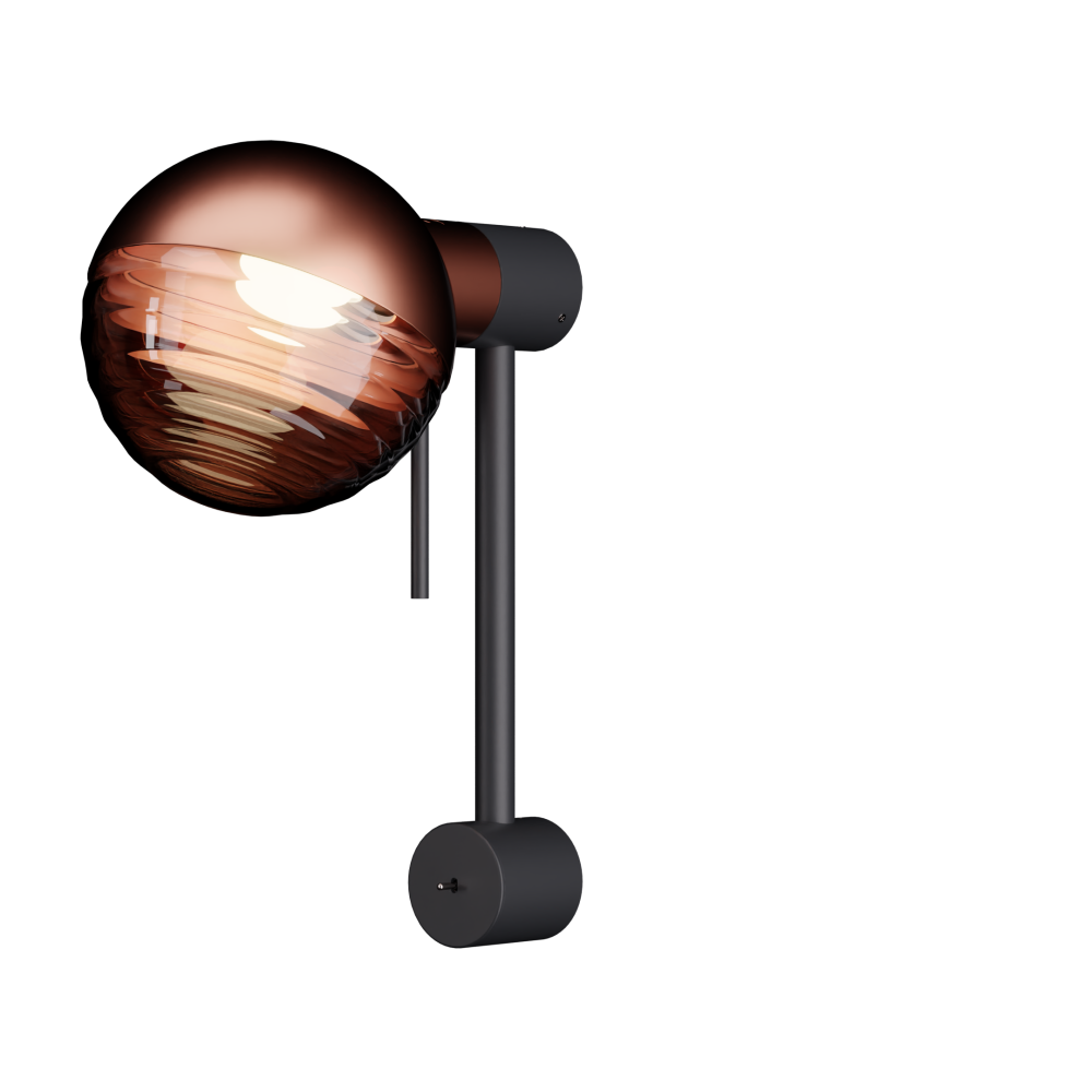 Jules Wall Light in Super Matt Black and Satin Copper