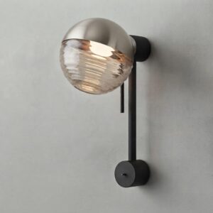 Jules Wall Light in Super Matt Black and Satin Nickel