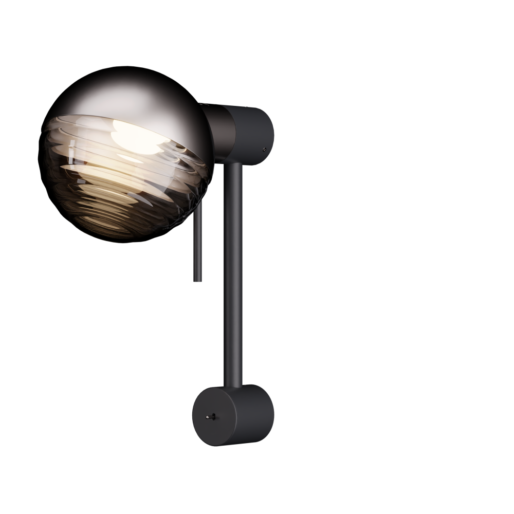 Jules Wall Light in Super Matt Black and Satin Nickel