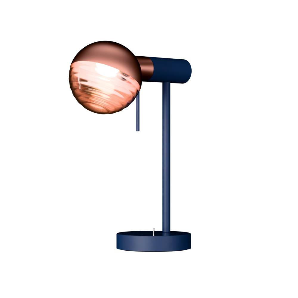 Jules Desk Lamp in Cobalt Blue and Satin Copper