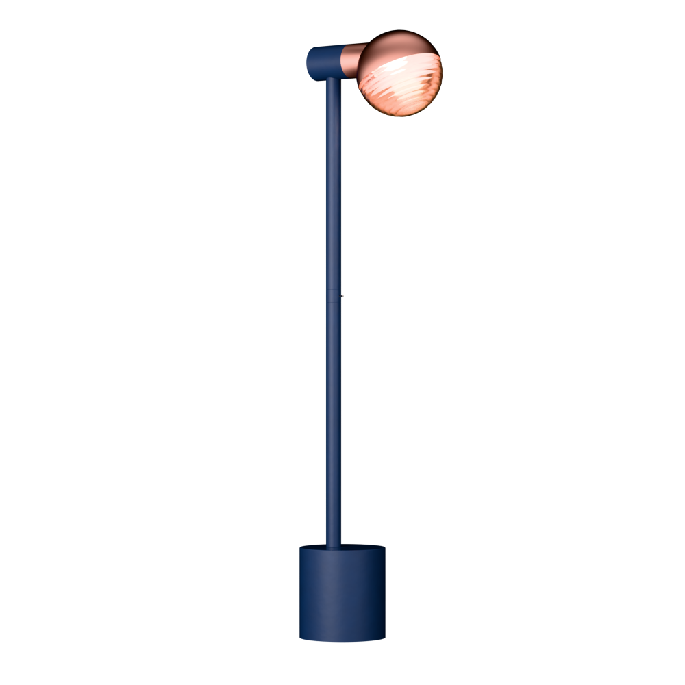 Jules Floor Lamp in Cobalt Blue and Satin Copper