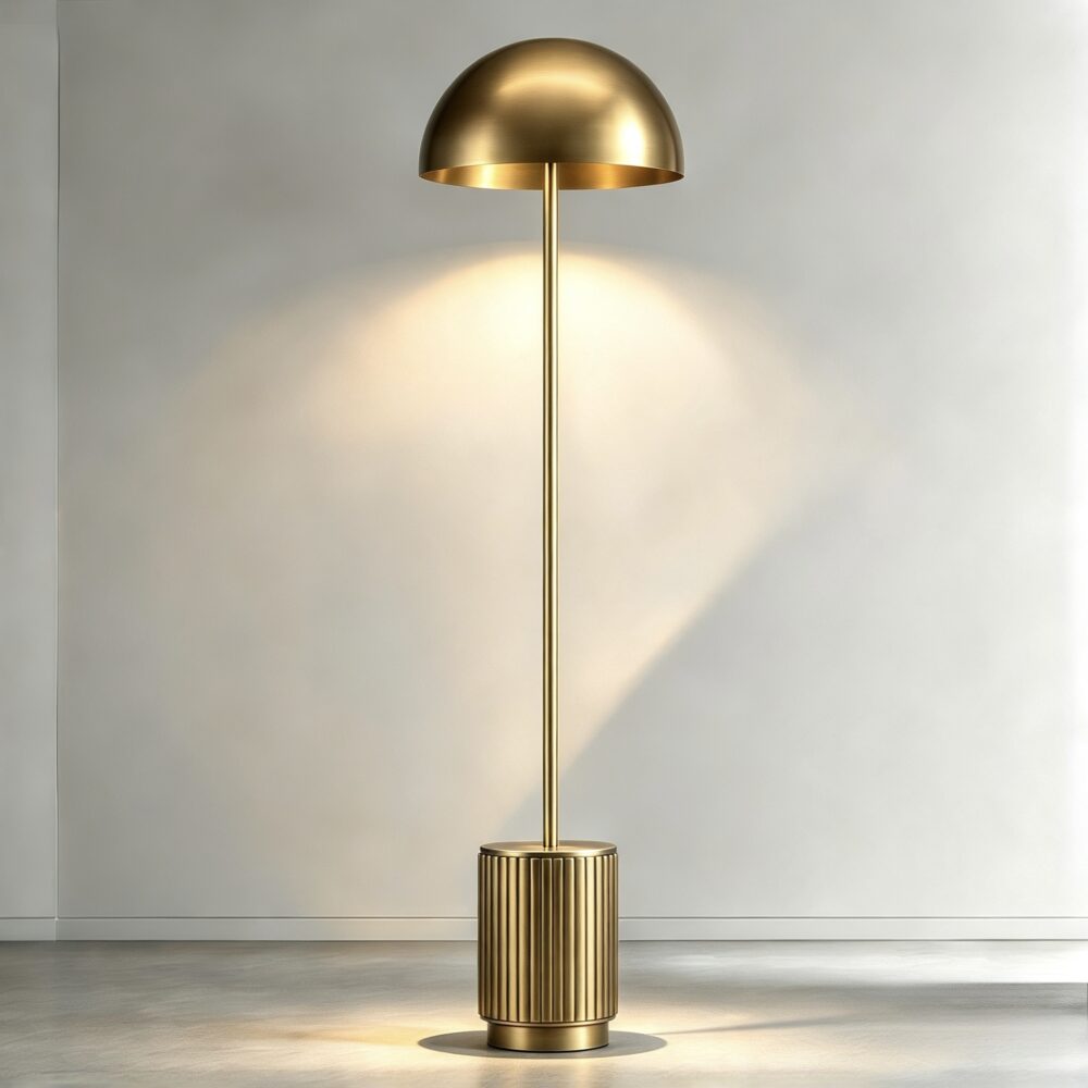 Phi Floor Lamp in Burnished Brass