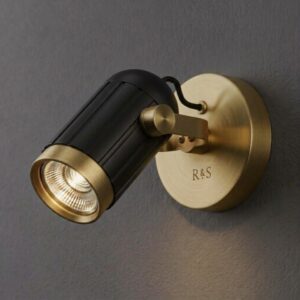 Phi Spotlight in Matt Black and Satin Brass