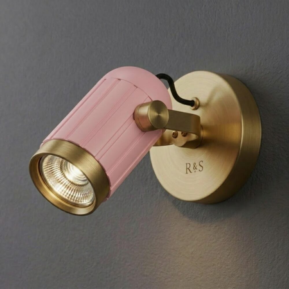 Phi Spotlight in Light Pink and Satin Brass