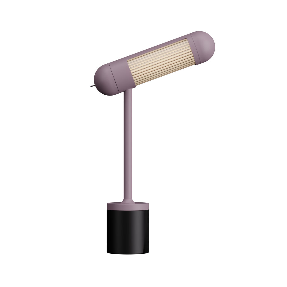 Hudson LED Desk Lamp in Pastel Violet and Textured Black