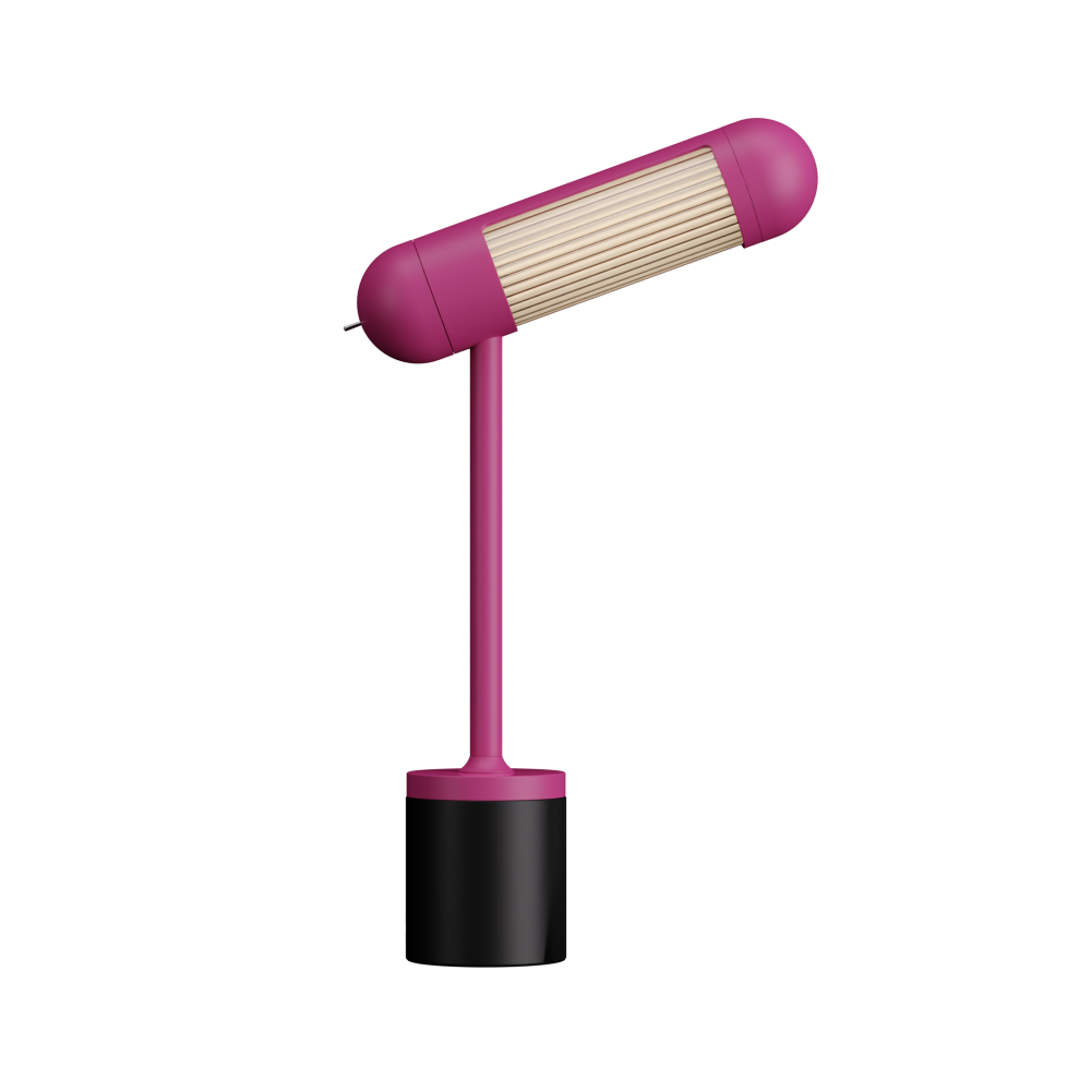 Hudson LED Desk Lamp in Telemagenta and Textured Black