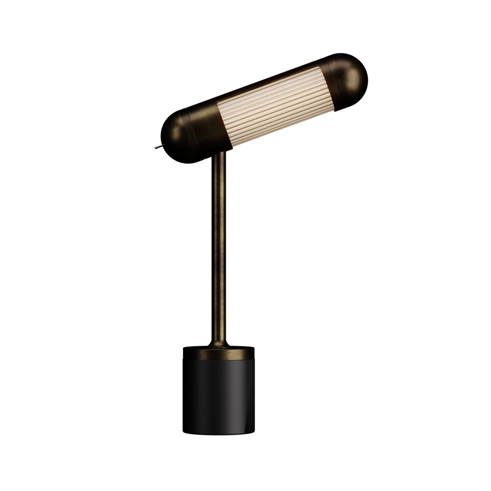 Hudson LED Desk Lamp in Burnished Brass and Textured Black