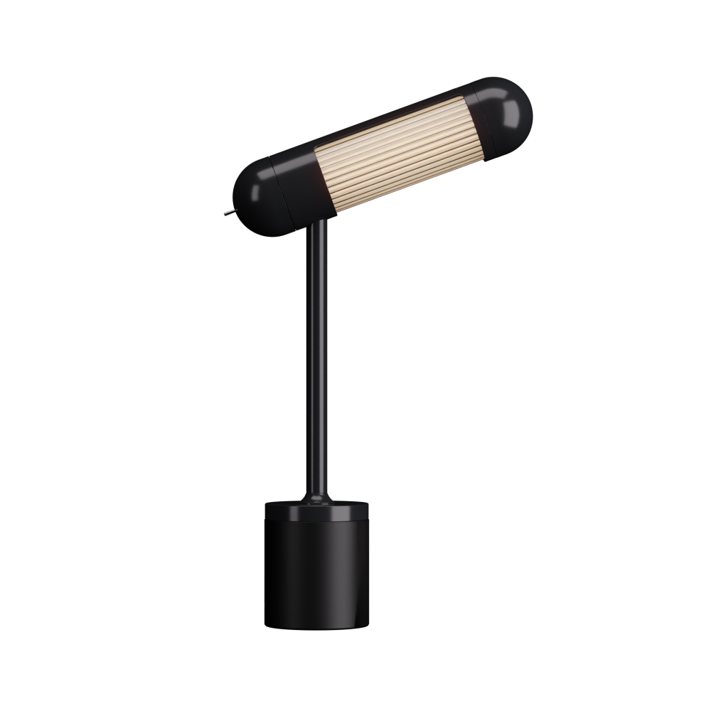 Hudson LED Desk Lamp in Gloss Black and Textured Black