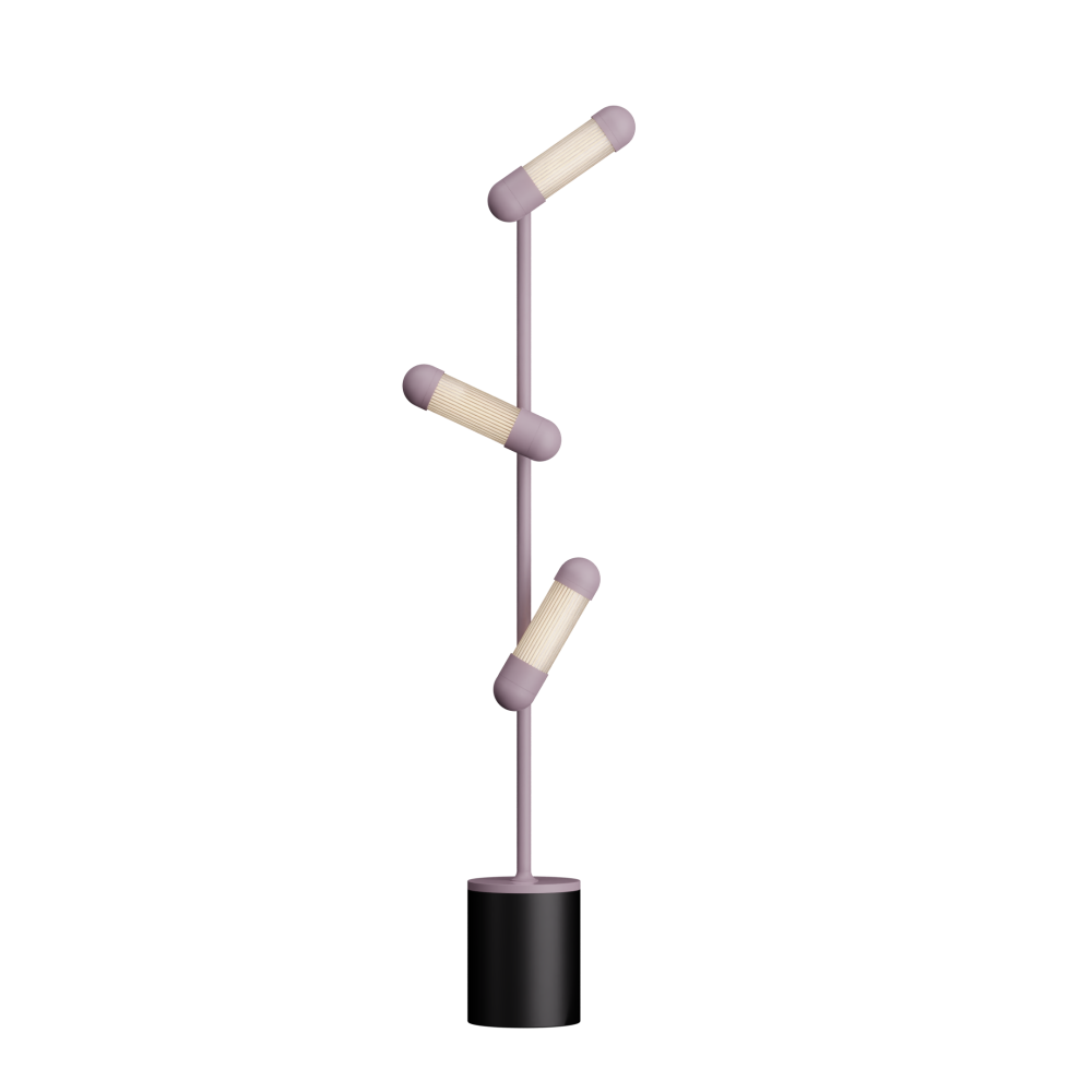 Hudson LED Floor Lamp in Pastel Violet and Textured Black