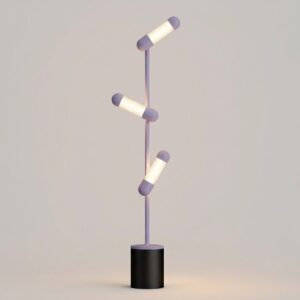 Hudson LED Floor Lamp in Pastel Violet + Textured Black