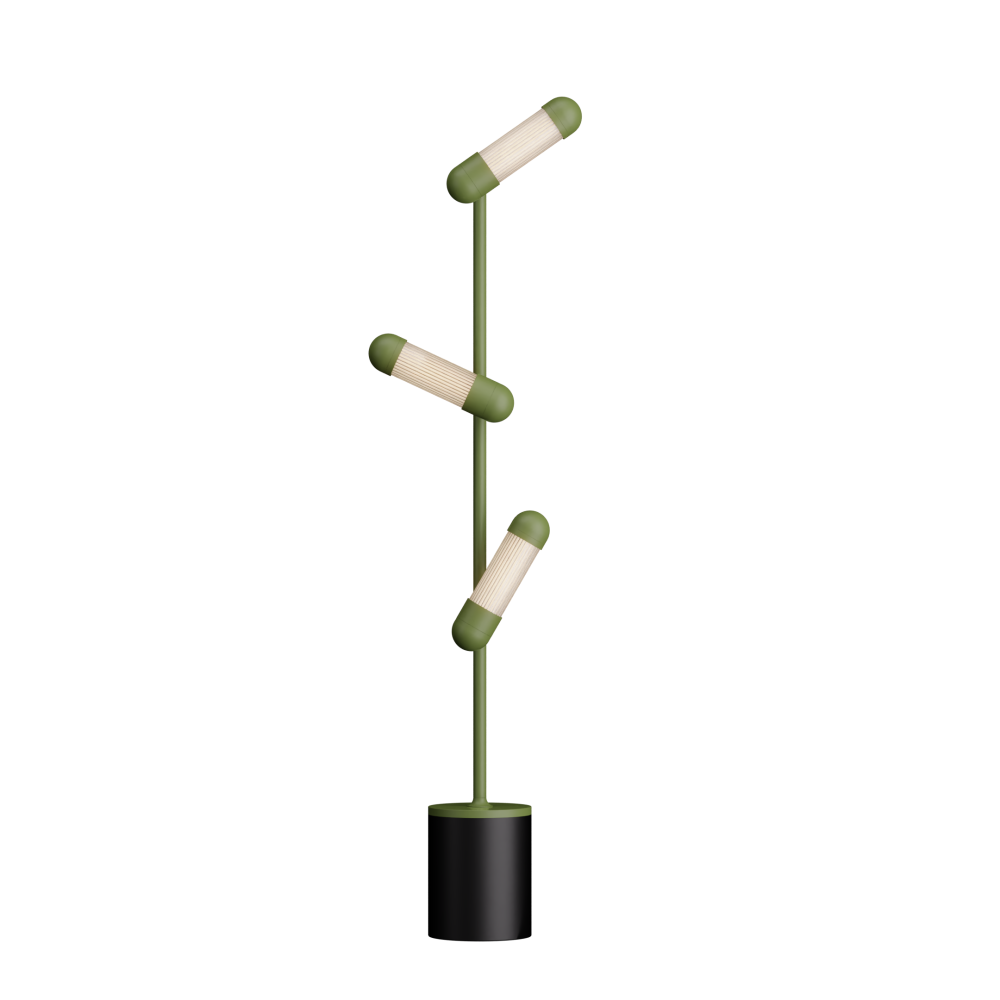 Hudson LED Floor Lamp in Fern Green and Textured Black