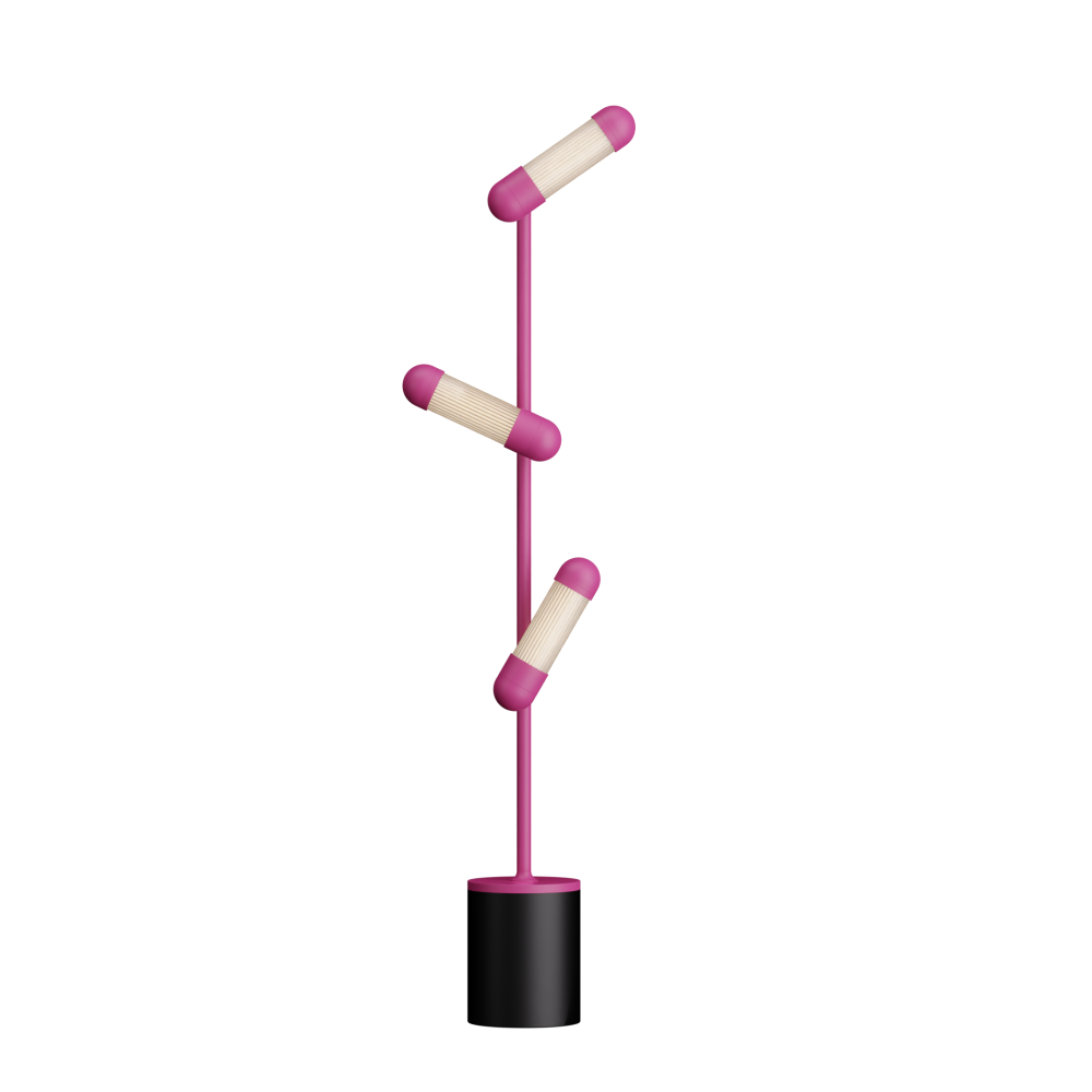 Hudson LED Floor Lamp in Telemagenta and Textured Black