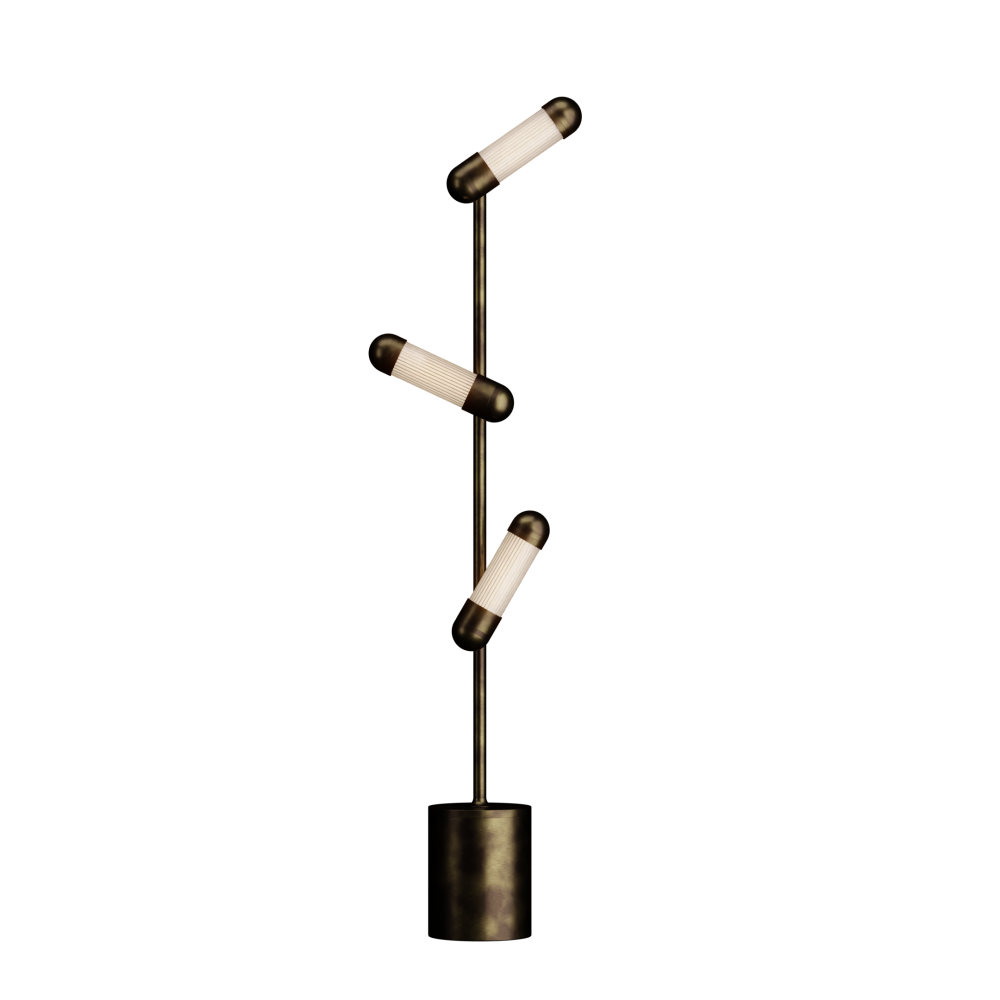 Hudson LED Floor Lamp in Burnished Brass