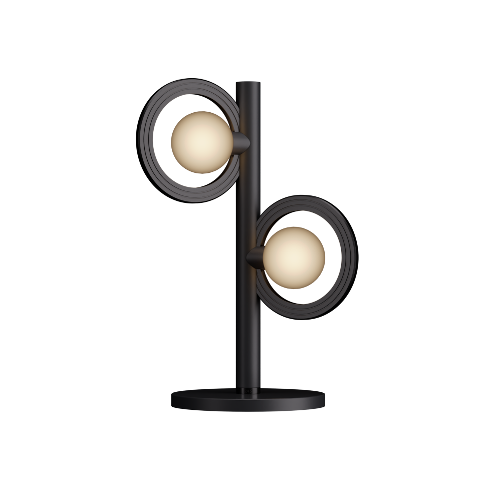 Cassi Table Lamp with Opal Glass in Super Matt Black and Gloss Black